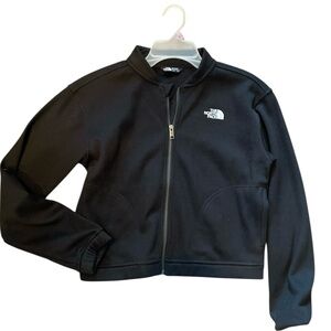 The North Face black crop zip up sweatshirt girls size 14/16